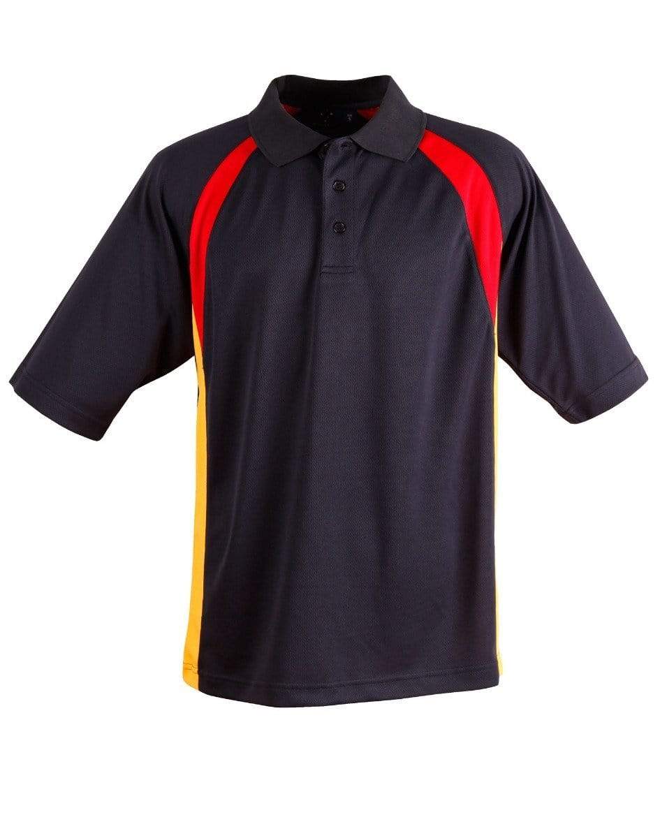 Winning Spirit Tri-Sports Polo Shirt PS28 Casual Wear Winning Spirit Navy/Red/Gold S 